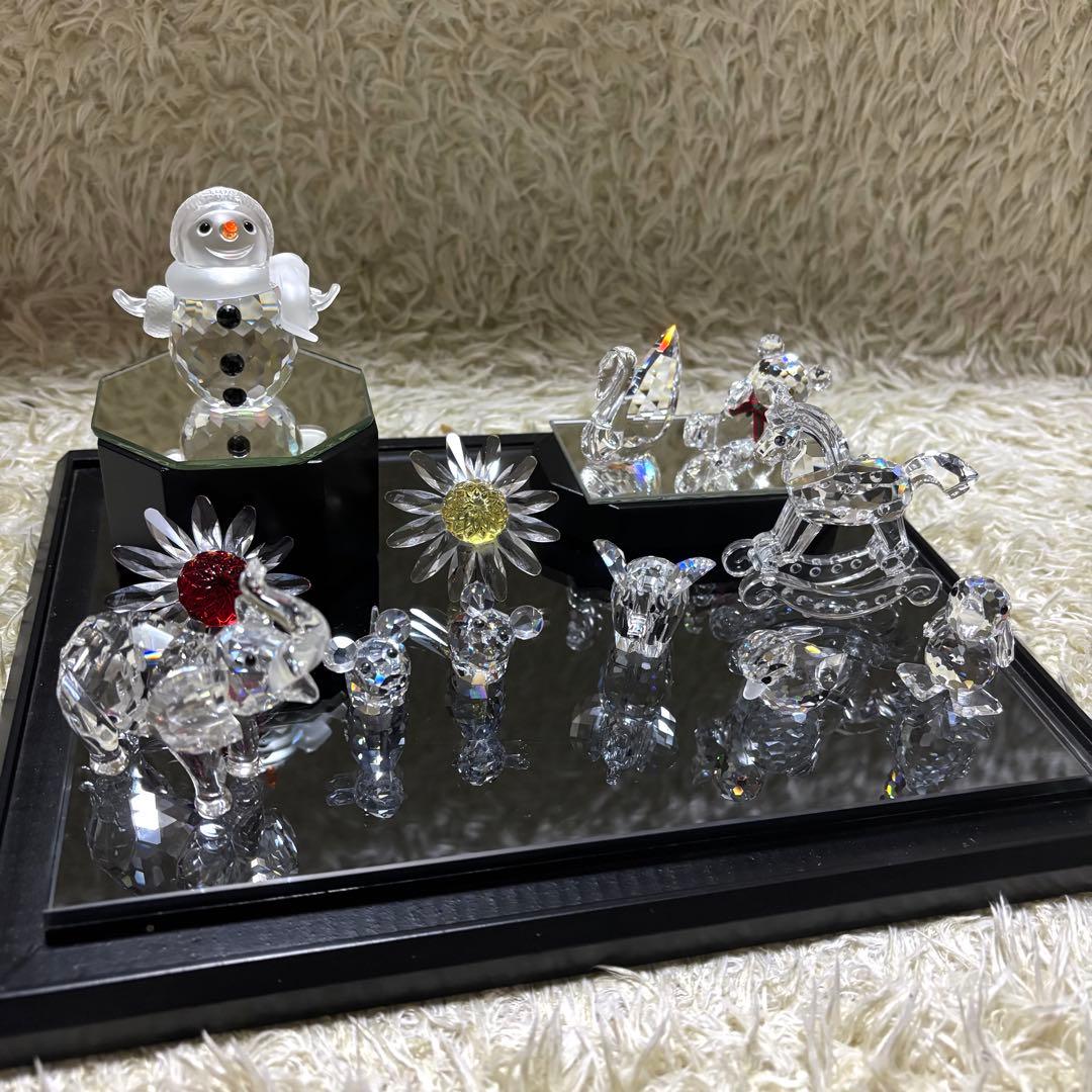 スワロフスキー 11点セット シルバークリスタル 置物 ケース付き