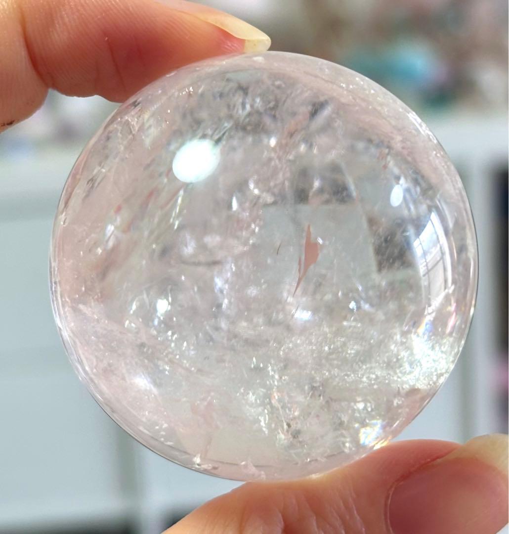高品質　ピンククォーツ　ピンクアゼツライト　スフィア　ピンクファイアークォーツ