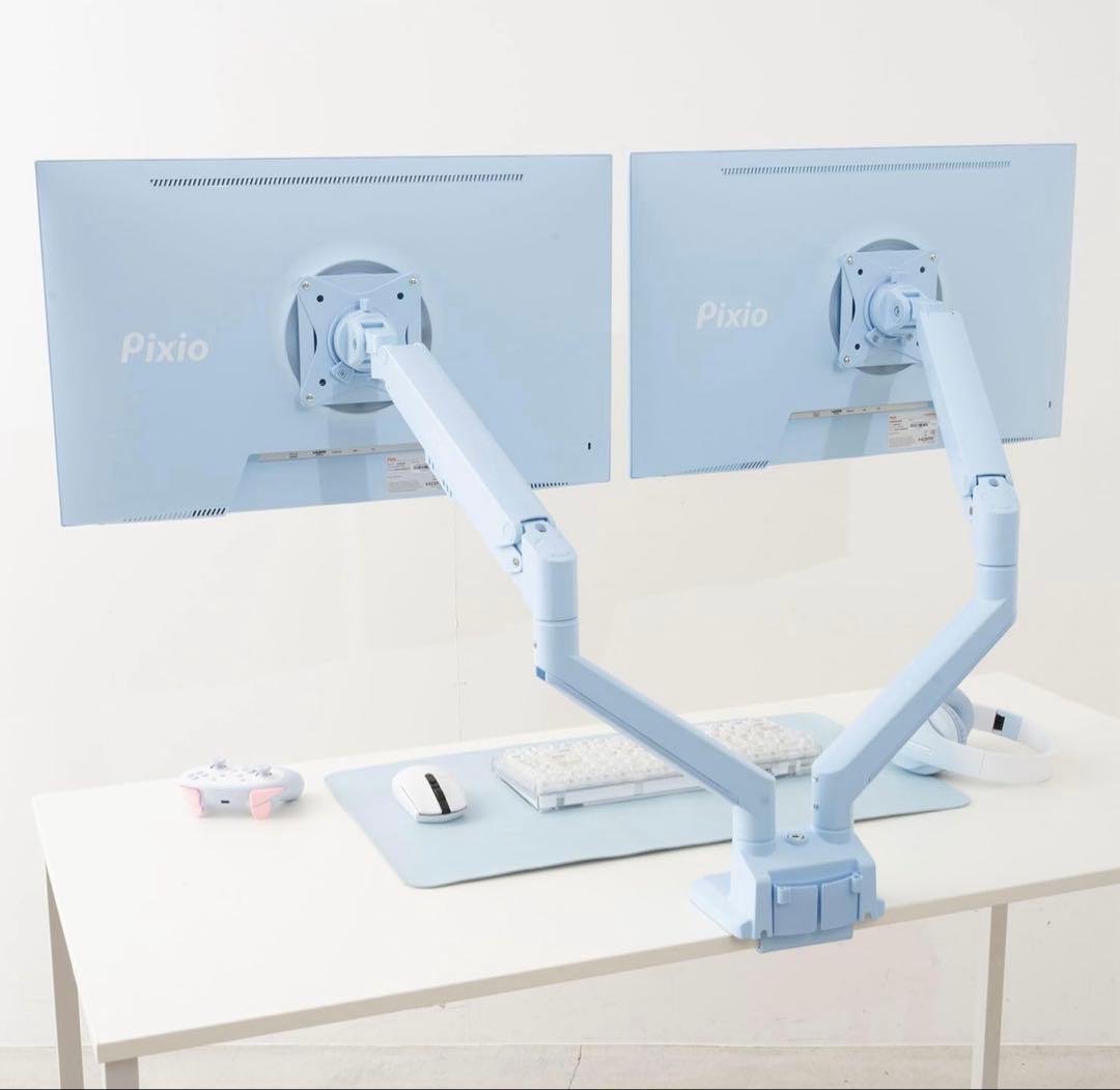 Pixio PS1D Wave Pastel Blue モニターアーム デュアル