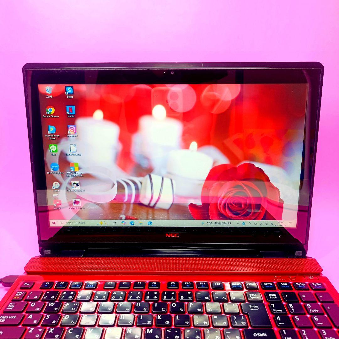 【お買い得】超大容量1TB‼️i5✨8GB✨ブルーレイ✨タッチ✨赤ノートパソコン