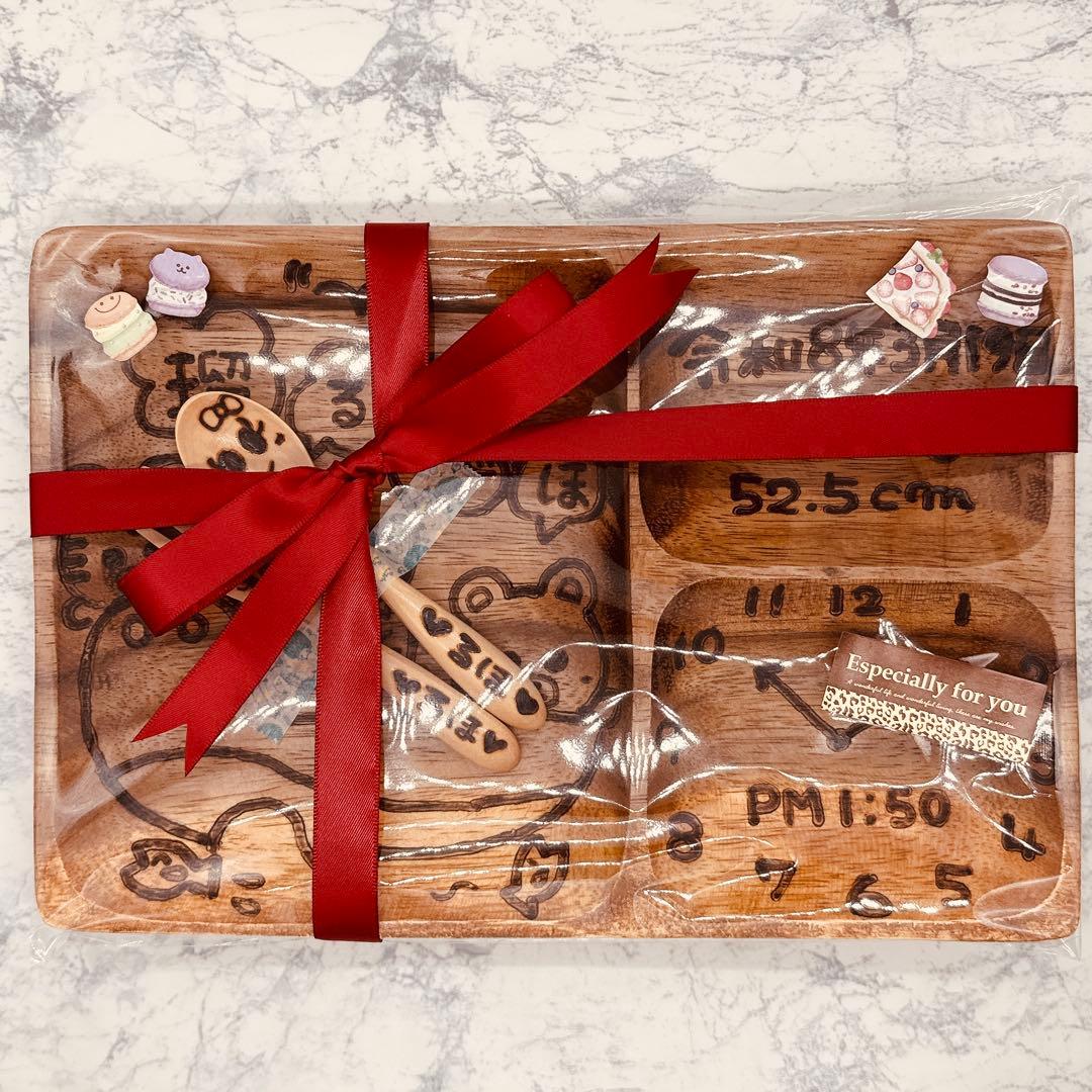 確認ページ　ウッドバーニング　名前入り　オリジナル　ランチプレート　セット