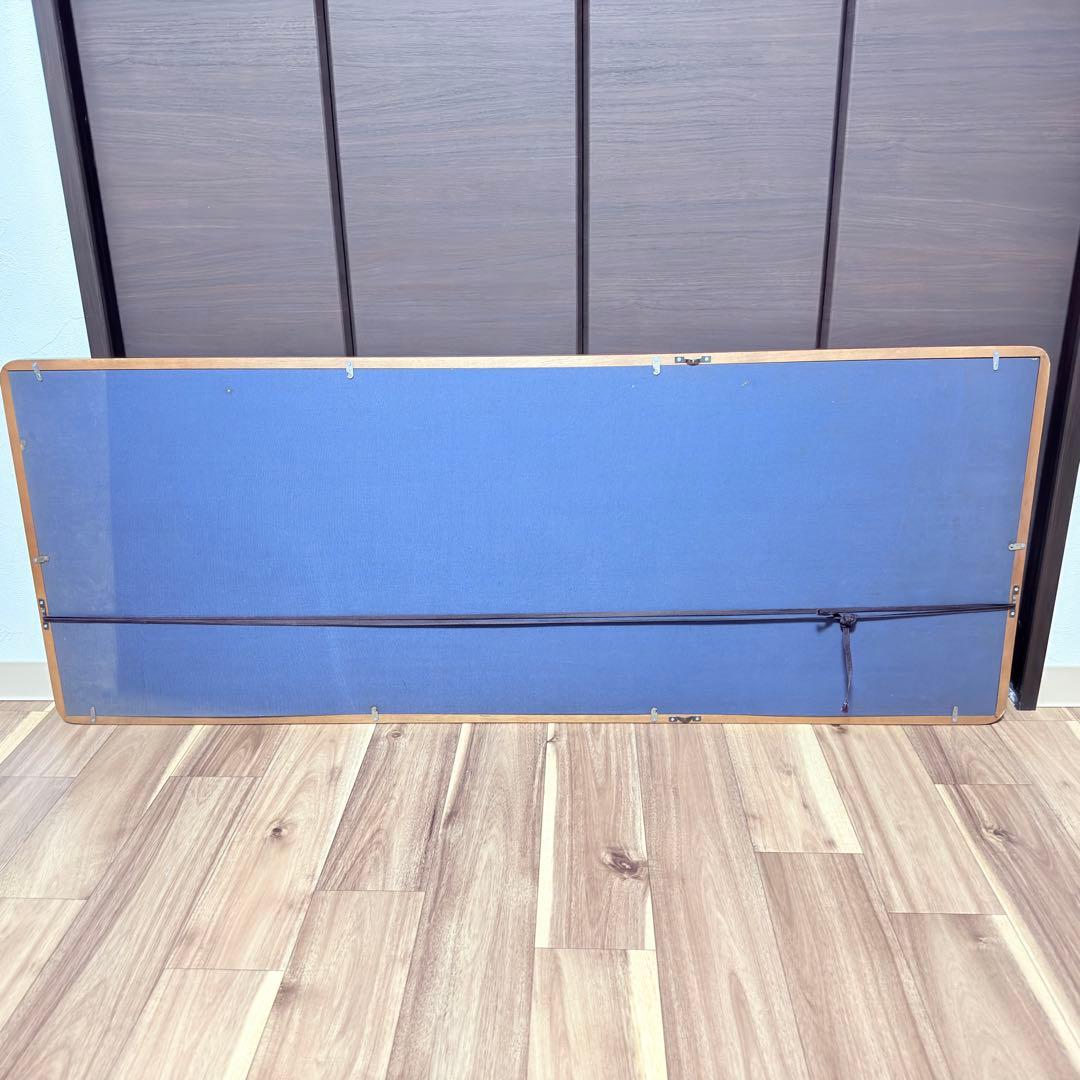 大型 水墨画 松図 肉筆 額装 日本画 横長 アート アンティーク 骨董 古美術