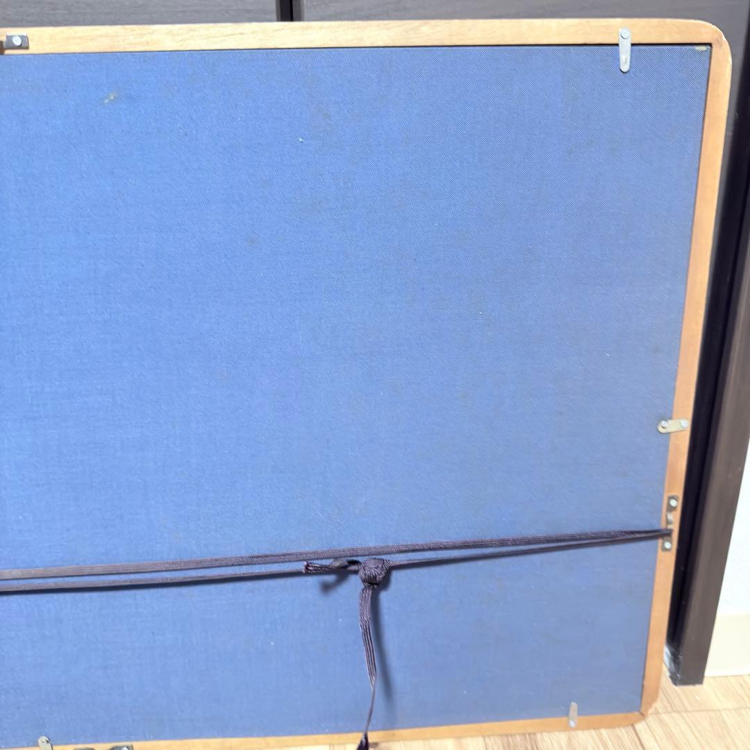 大型 水墨画 松図 肉筆 額装 日本画 横長 アート アンティーク 骨董 古美術