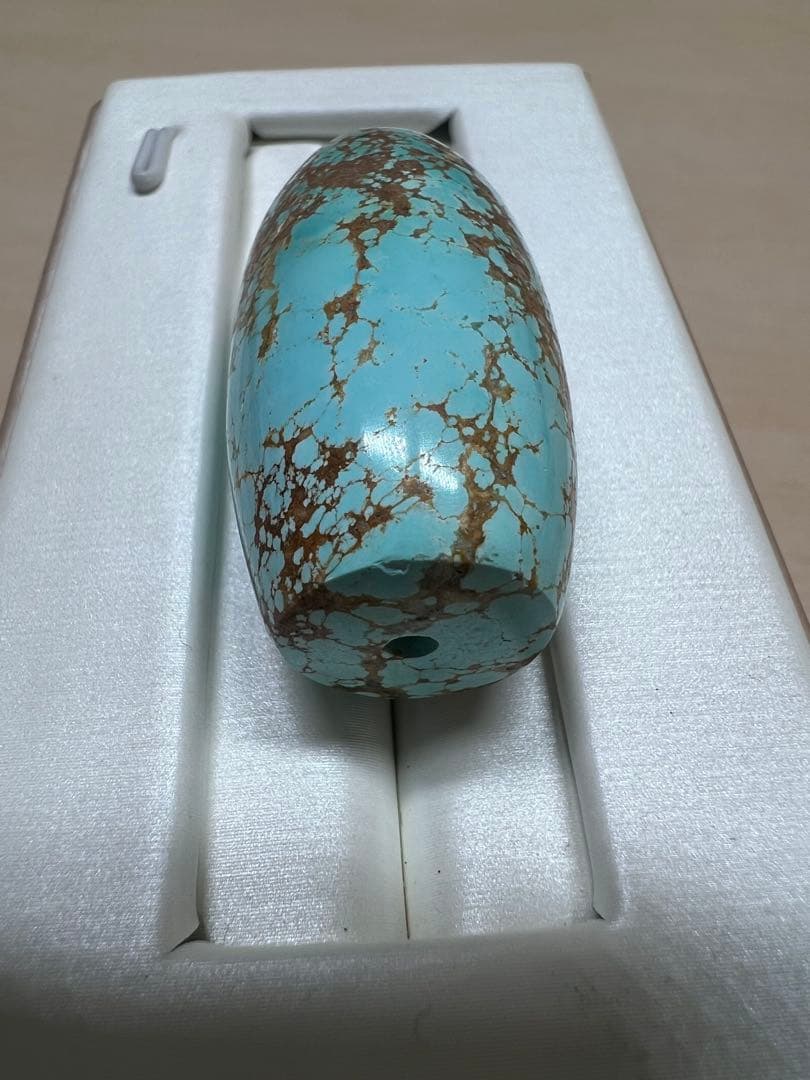 文玩堂：原鉱トルコ石のバレルビーズ