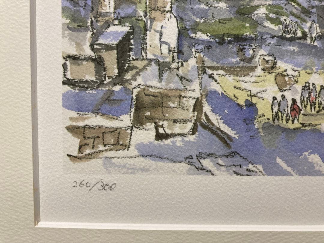 俳優 榎木孝明 リトグラフ 版画「紺碧の空に（フォロローマノ）」 サイン 新額装