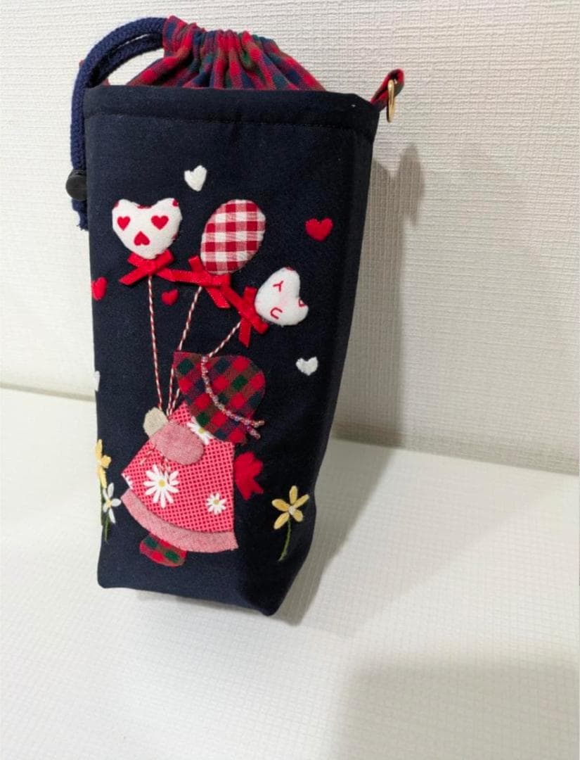 ハンドメイド品　キラキラお帽子スーちゃんポシェット&保冷ペットボトルケース