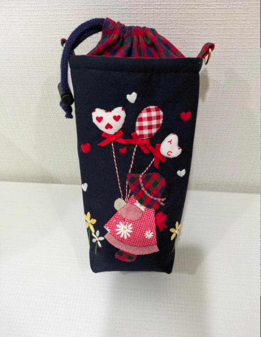 ハンドメイド品　キラキラお帽子スーちゃんポシェット&保冷ペットボトルケース