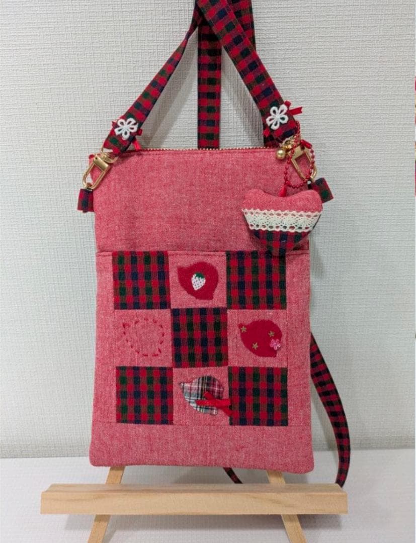 ハンドメイド品　キラキラお帽子スーちゃんポシェット&保冷ペットボトルケース