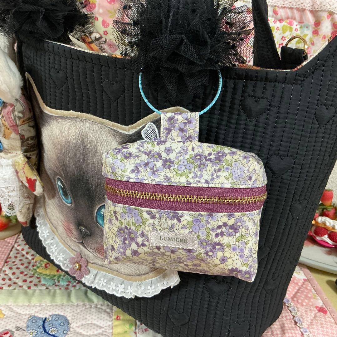 も*ん様 ネコ耳トートバッグ❣️ヌビ生地❣️ミニバニティ付❣️着ぐるみリトルサン