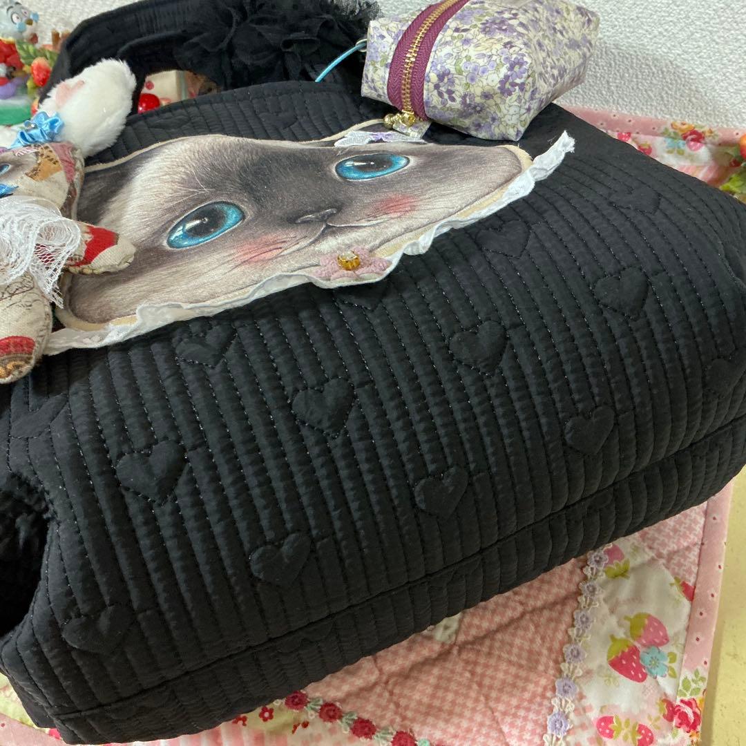 も*ん様 ネコ耳トートバッグ❣️ヌビ生地❣️ミニバニティ付❣️着ぐるみリトルサン