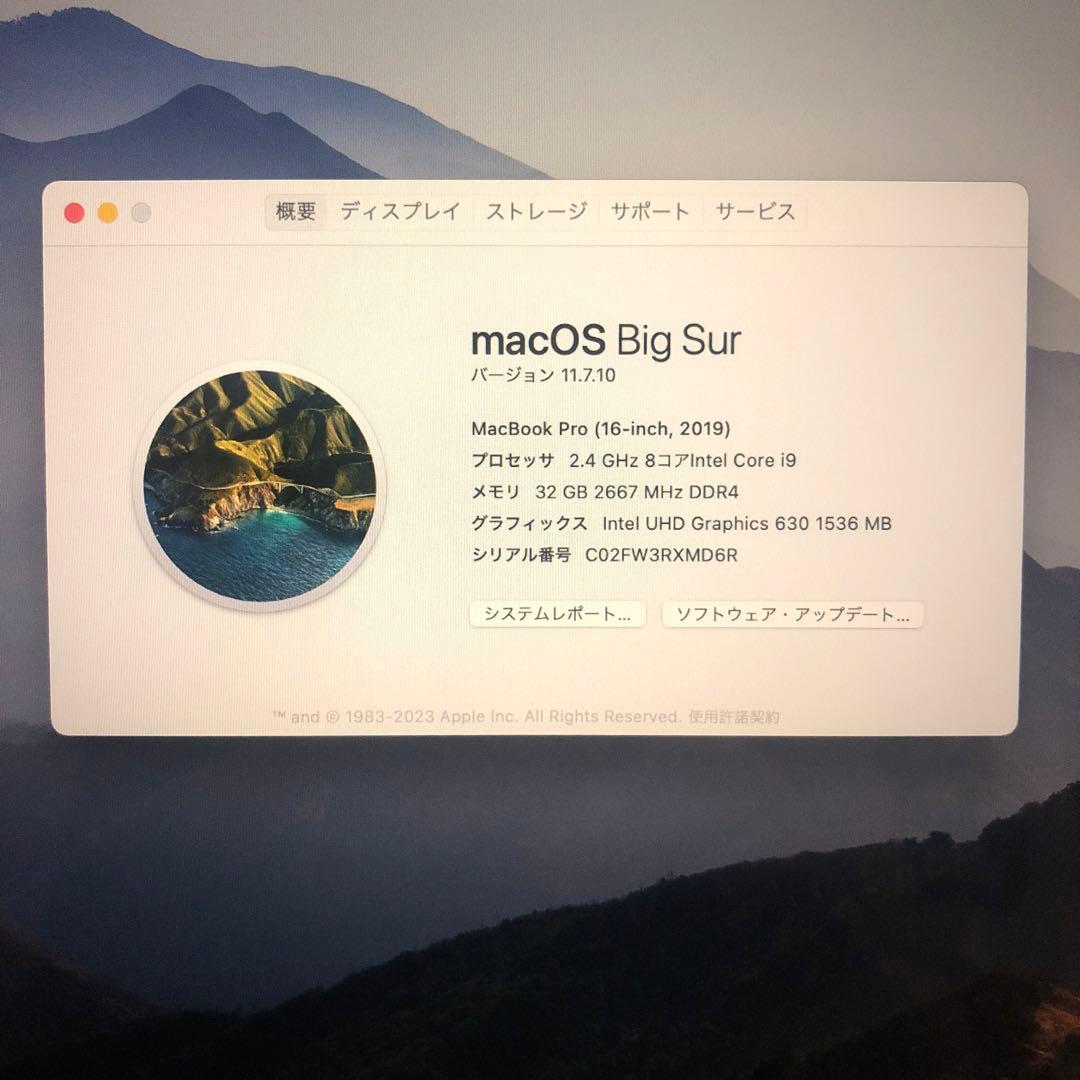 MacBook Pro (16-inch, 2019) 本体 32gb 1TB