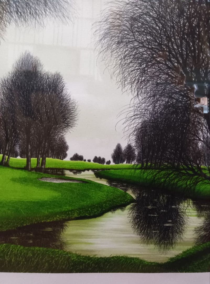 ジャック・デペルト「バル・ド・ランドルのゴルフ場」リトグラフ 直筆サイン有