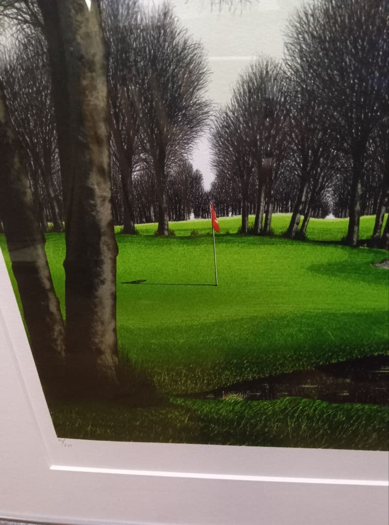 ジャック・デペルト「バル・ド・ランドルのゴルフ場」リトグラフ 直筆サイン有