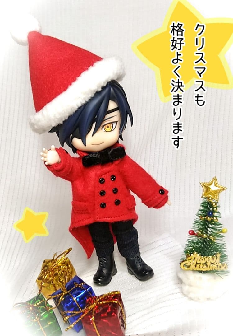 立襟燕尾コート＆首元飾りのベルベットリボン