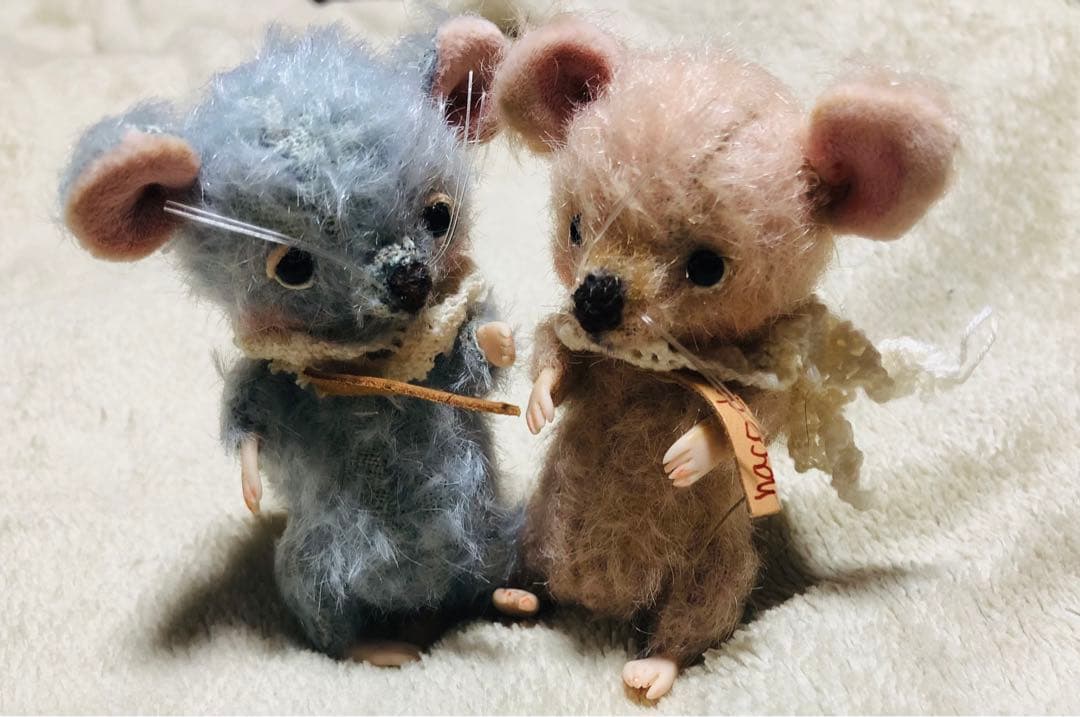 hacodeco様　ねずみ　水色ねずみ　作家　ぬいぐるみ