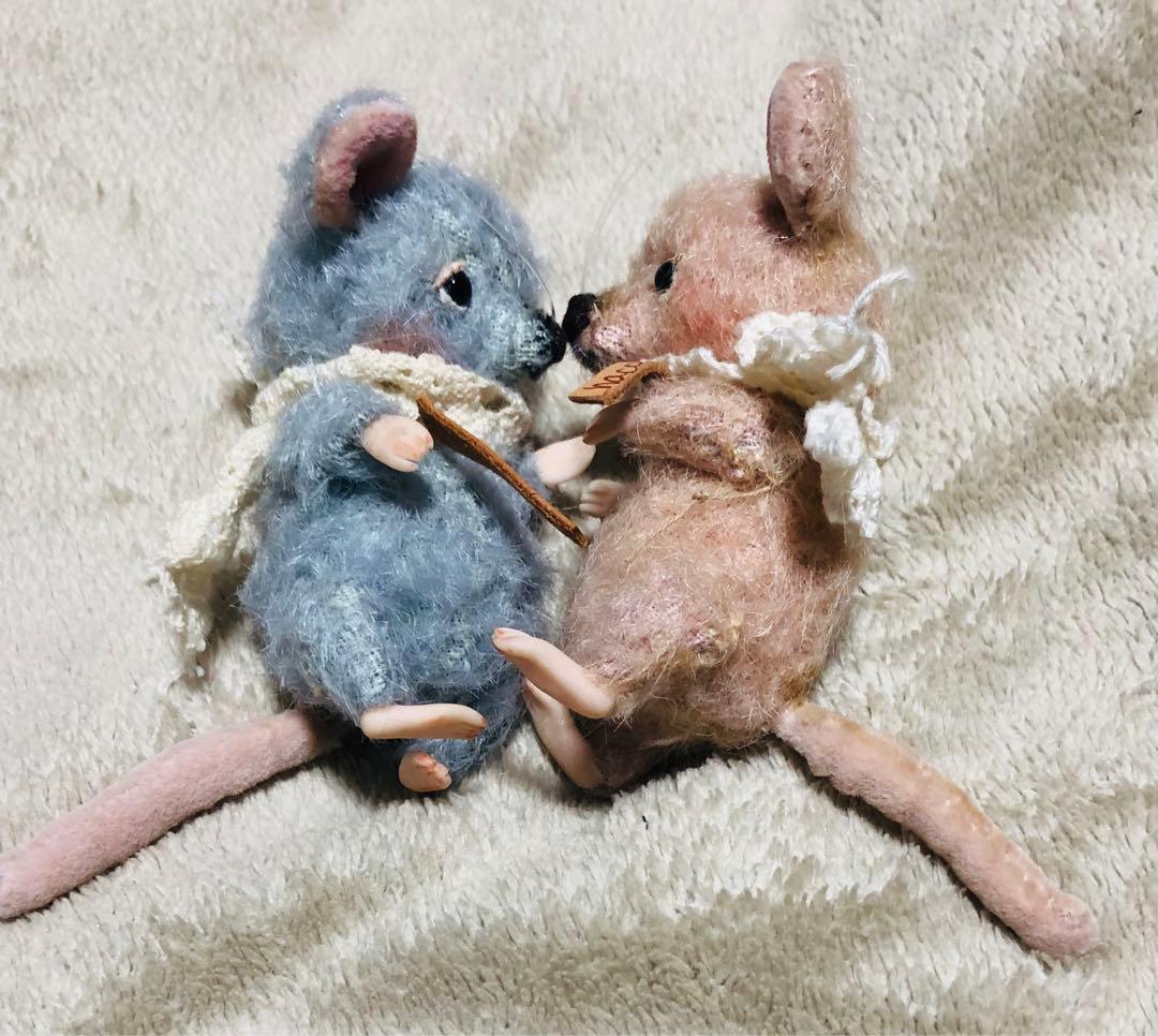 hacodeco様　ねずみ　水色ねずみ　作家　ぬいぐるみ