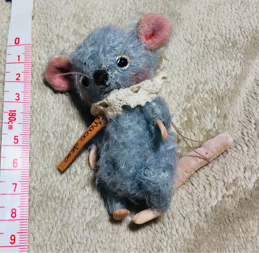 hacodeco様　ねずみ　水色ねずみ　作家　ぬいぐるみ