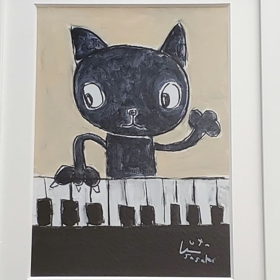 絵画 原画 lilting number 2016 黒猫 現代アート