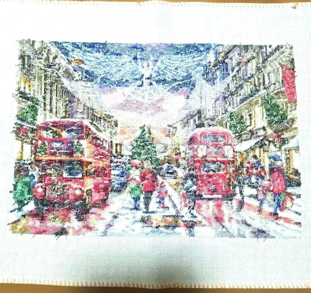 クロスステッチ完成品　クリスマス　刺繍