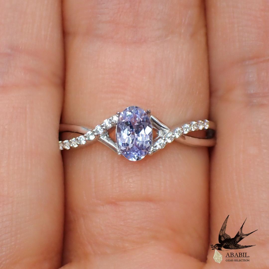 天然ラベンダーゾイサイト0.386ct【タンザニア】★優しいラベンダー色