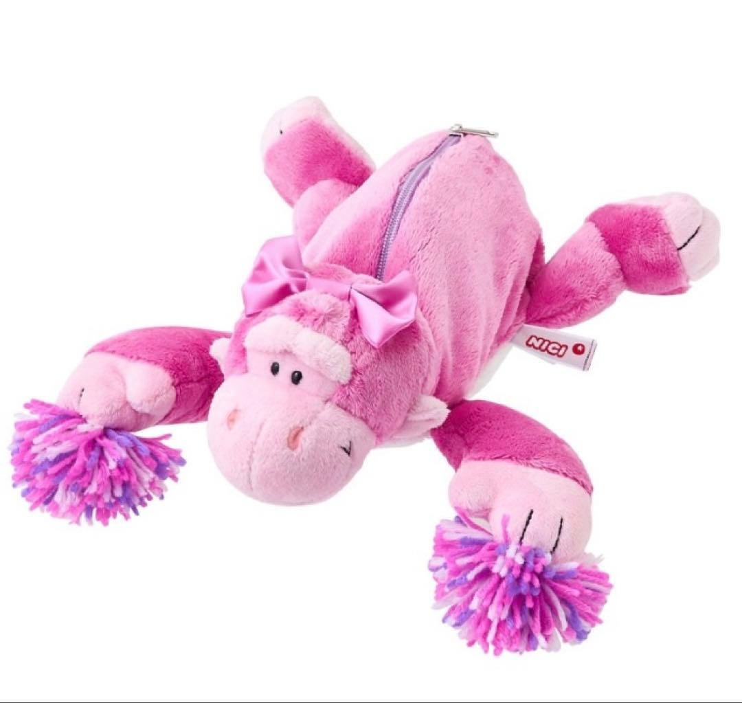 NICI ニキ ゴリラ ピンク チア　ペンケース キーリング 筆箱 ピンク