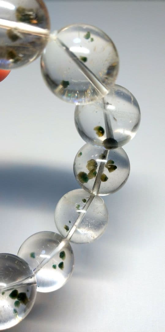 【超大玉,超希少】グリーンマイカインクォーツ　２０㎜　ブレスレット　水晶　天然