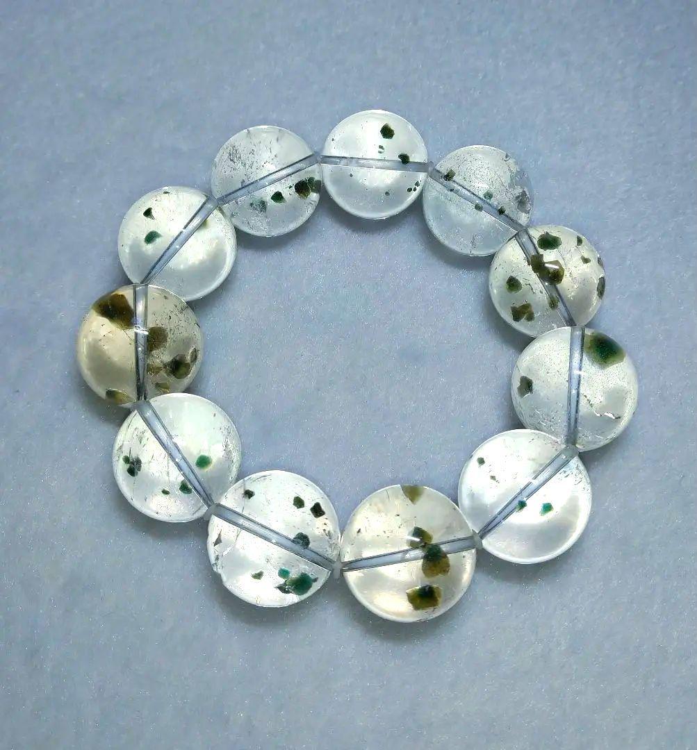 【超大玉,超希少】グリーンマイカインクォーツ　２０㎜　ブレスレット　水晶　天然