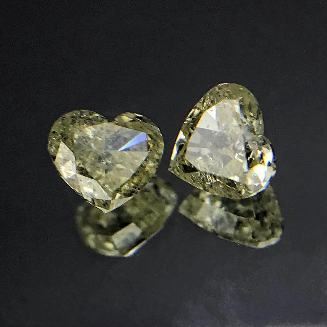 天然ダイアモンドハートカットルースネックレスピアスリング素材ハンドメイド