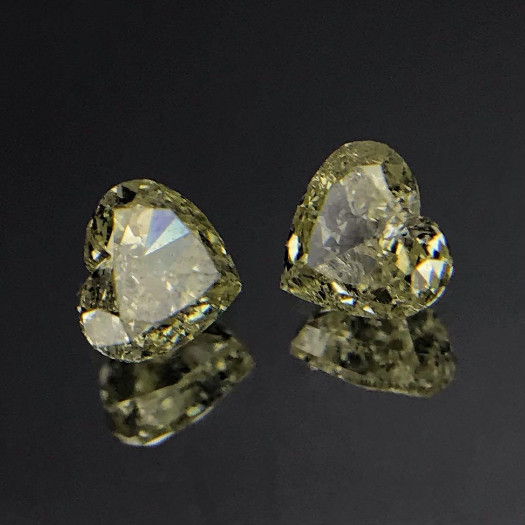 天然ダイアモンドハートカットルースネックレスピアスリング素材ハンドメイド