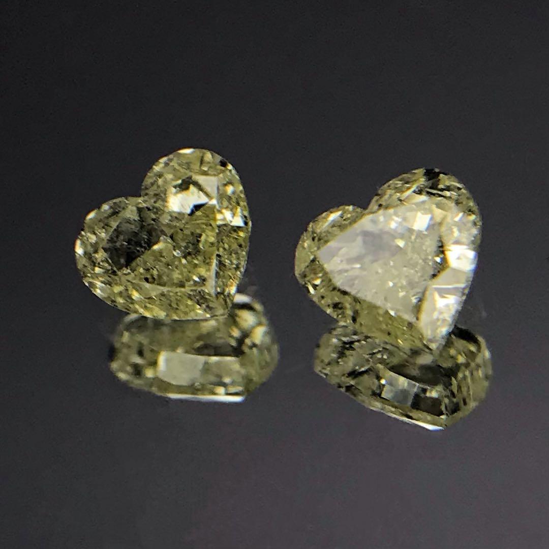 天然ダイアモンドハートカットルースネックレスピアスリング素材ハンドメイド