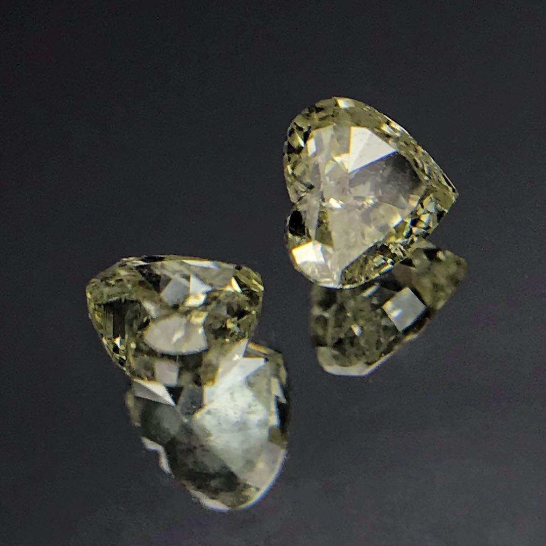 天然ダイアモンドハートカットルースネックレスピアスリング素材ハンドメイド