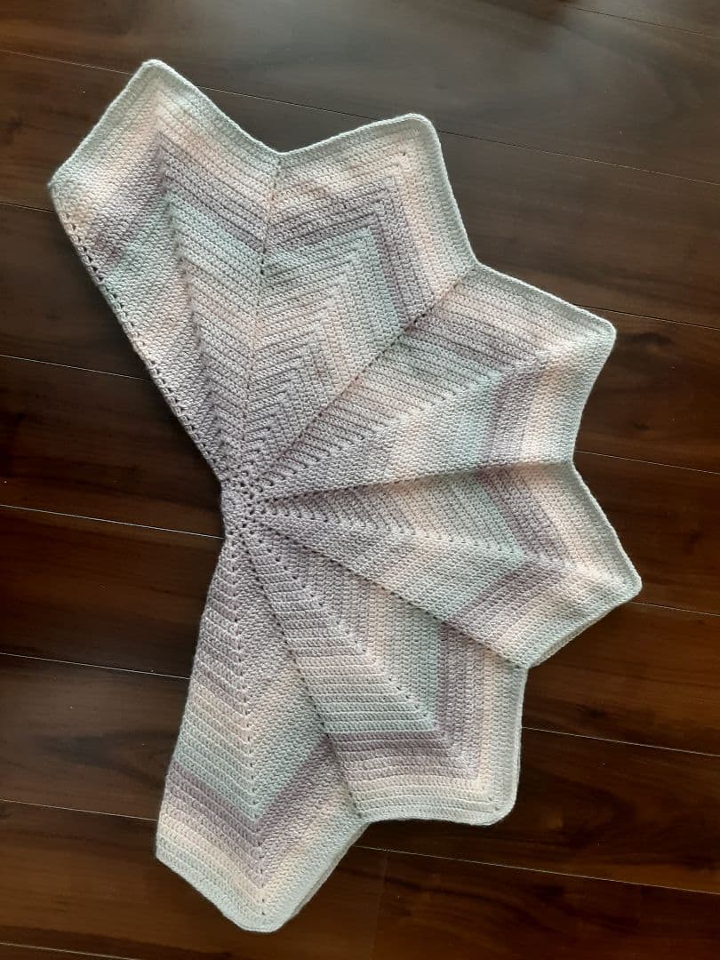 T3ハンドメイド　 星形ブランケット　ひざ掛け　ショール　ストール