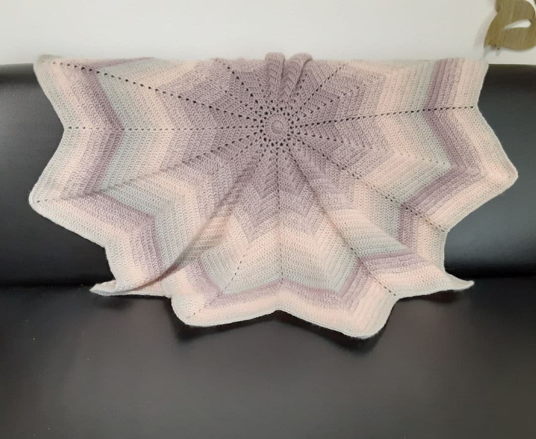 T3ハンドメイド　 星形ブランケット　ひざ掛け　ショール　ストール