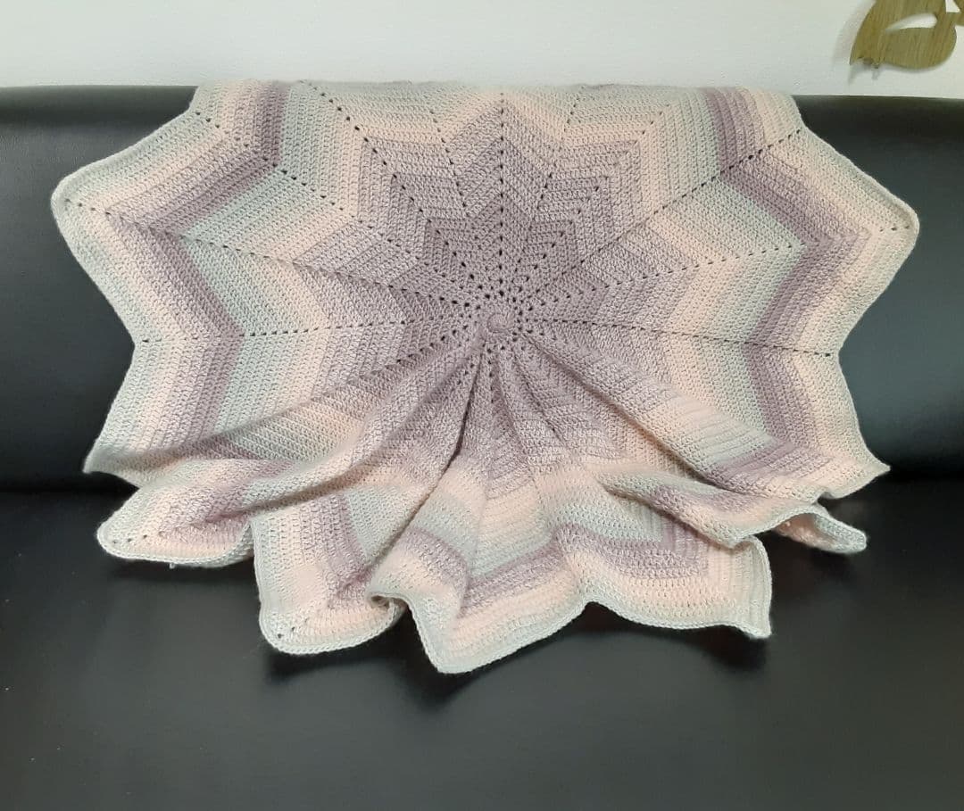 T3ハンドメイド　 星形ブランケット　ひざ掛け　ショール　ストール