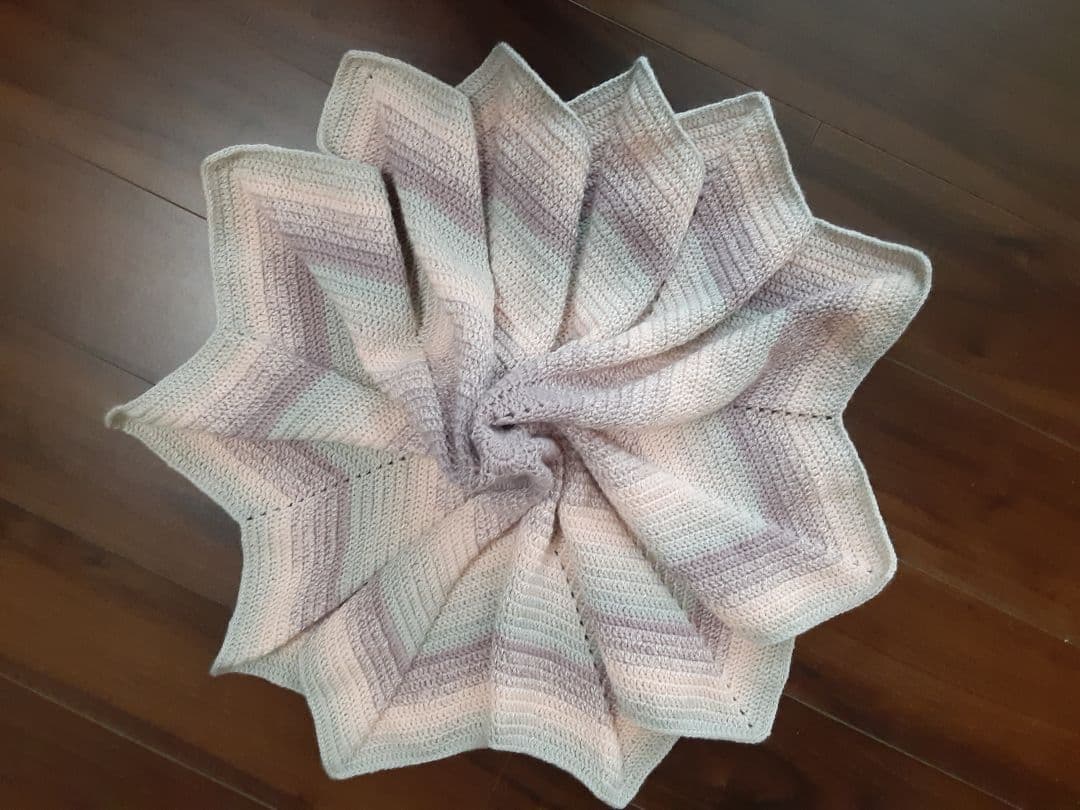 T3ハンドメイド　 星形ブランケット　ひざ掛け　ショール　ストール