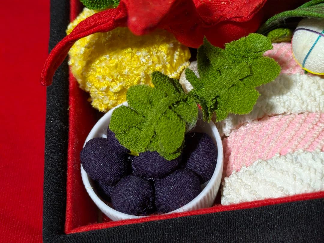 ちりめん細工　おせち料理　古布　お祝い　食品サンプル　ハンドメイド