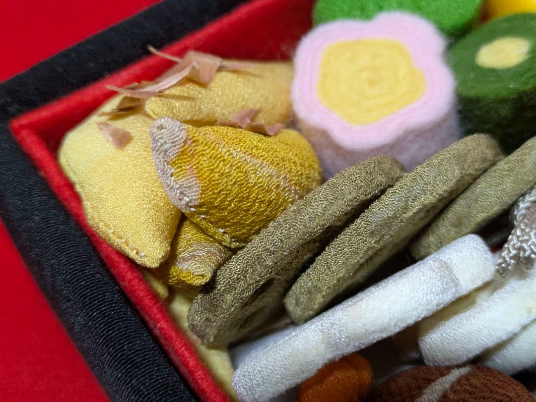 ちりめん細工　おせち料理　古布　お祝い　食品サンプル　ハンドメイド