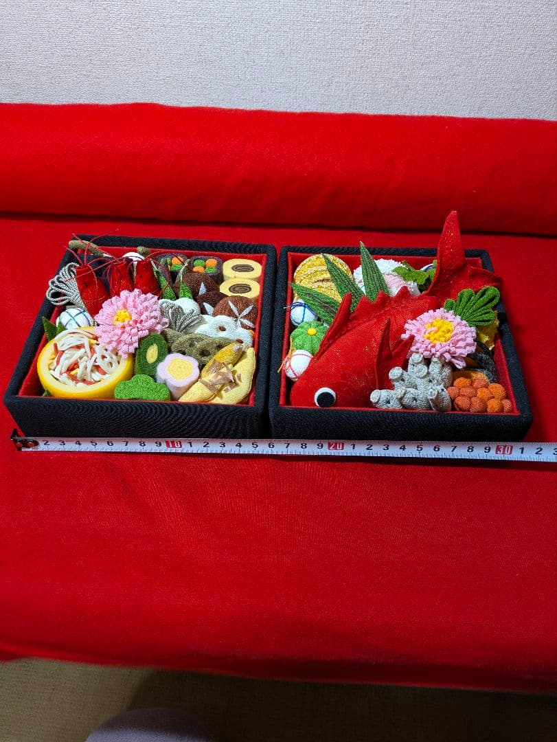 ちりめん細工　おせち料理　古布　お祝い　食品サンプル　ハンドメイド