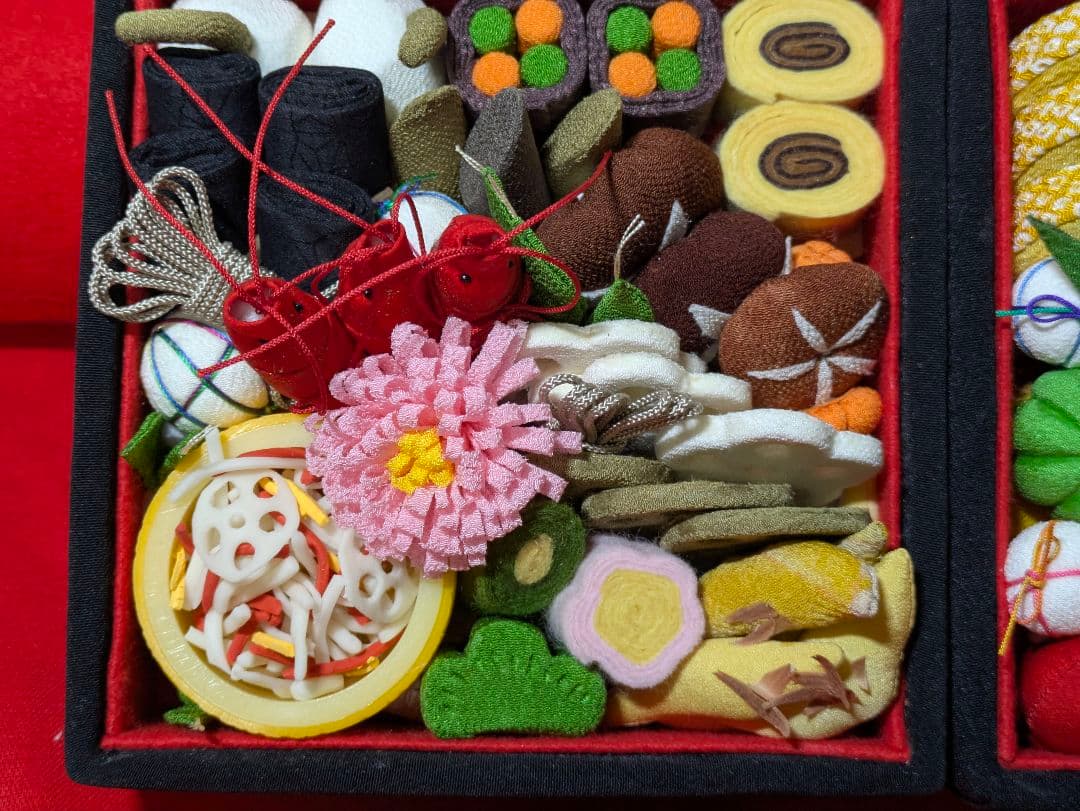 ちりめん細工　おせち料理　古布　お祝い　食品サンプル　ハンドメイド
