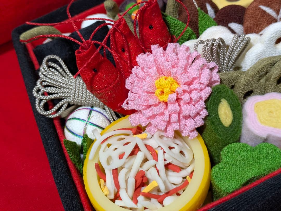 ちりめん細工　おせち料理　古布　お祝い　食品サンプル　ハンドメイド