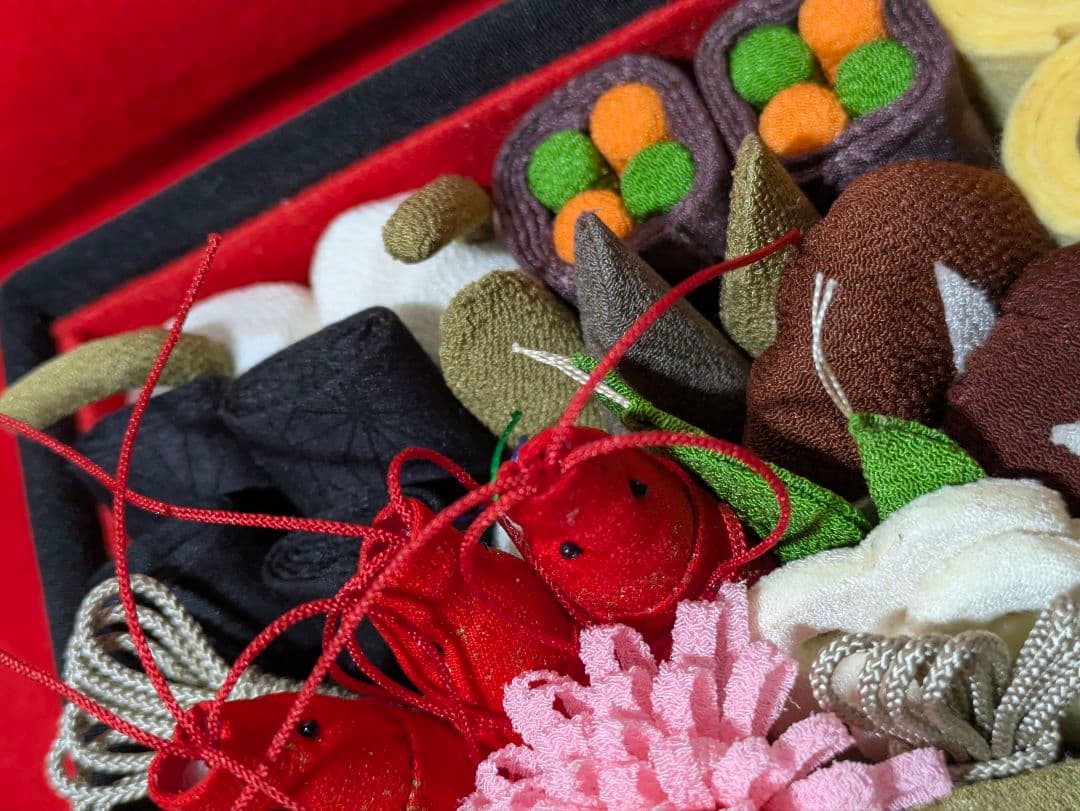 ちりめん細工　おせち料理　古布　お祝い　食品サンプル　ハンドメイド