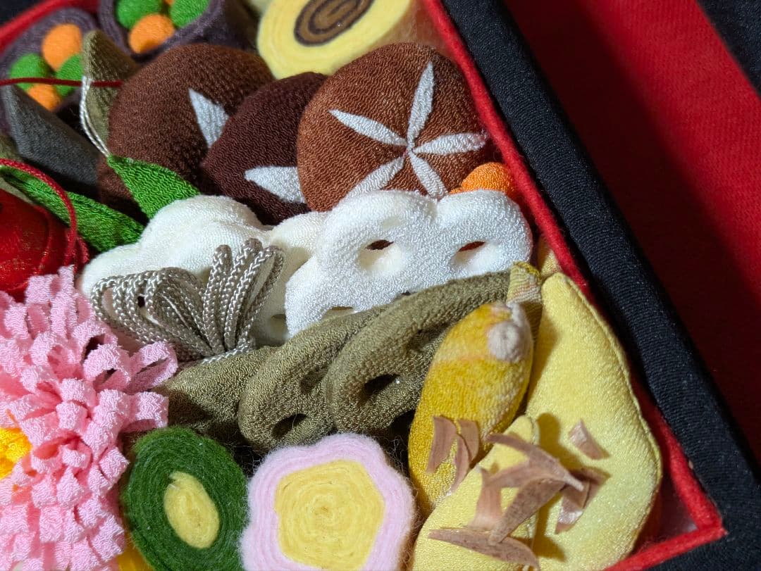 ちりめん細工　おせち料理　古布　お祝い　食品サンプル　ハンドメイド