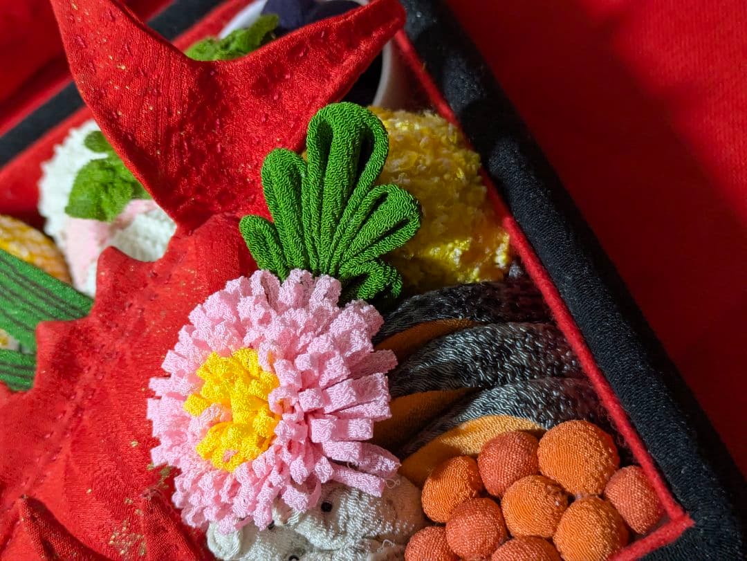 ちりめん細工　おせち料理　古布　お祝い　食品サンプル　ハンドメイド