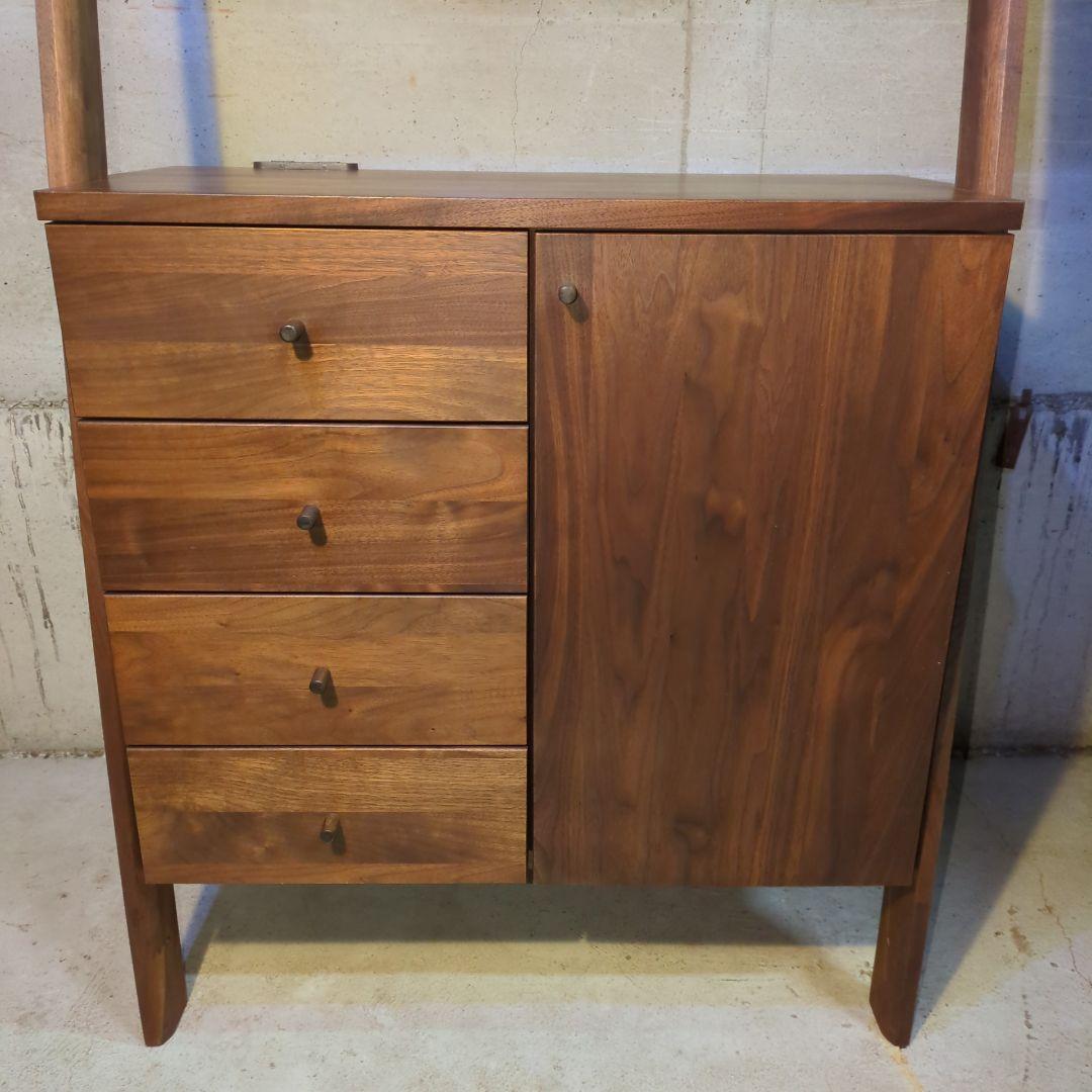 天然木 福岡大川マルヨシ民芸家具 DEEP 片開きシェルフキャビネット 壁面収納