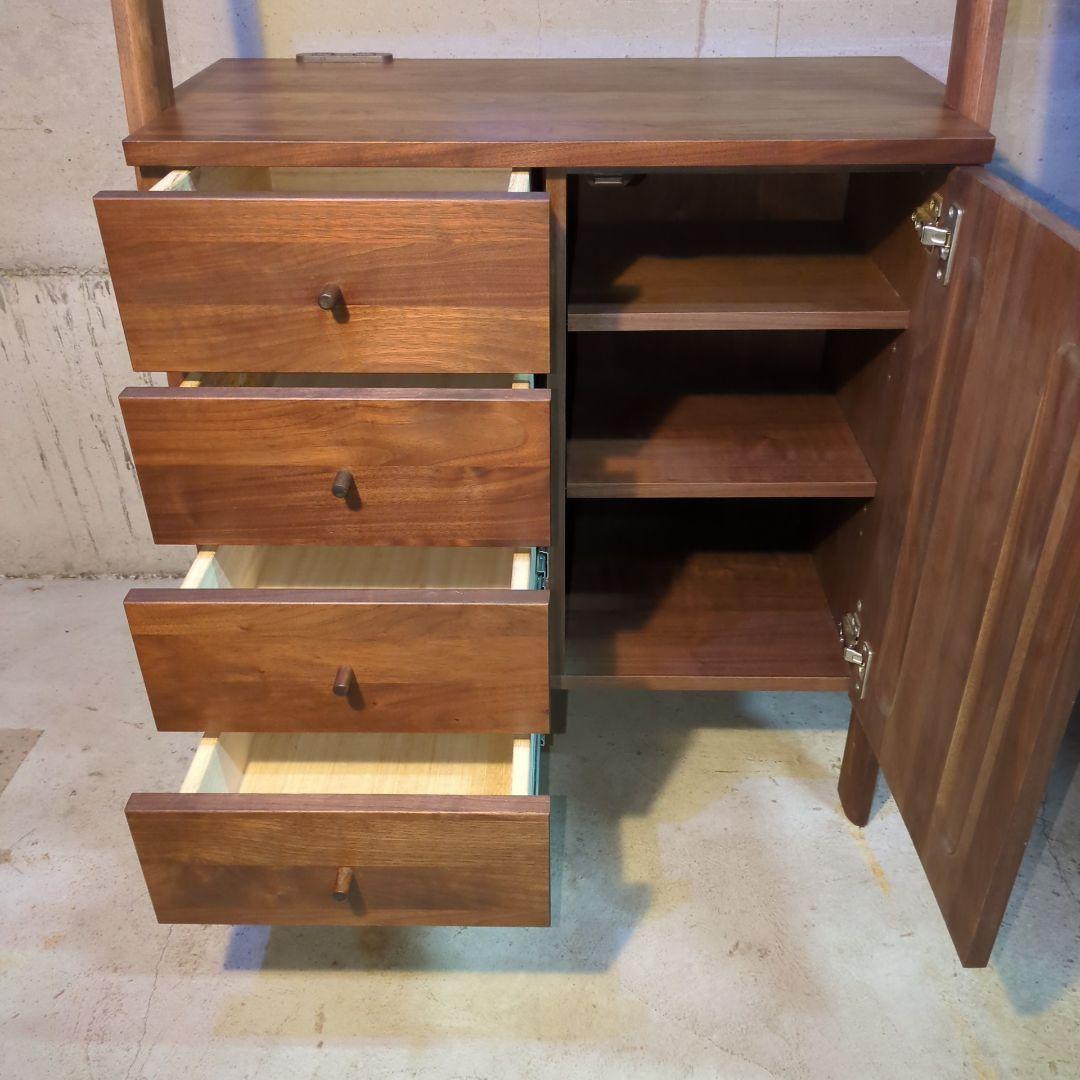 天然木 福岡大川マルヨシ民芸家具 DEEP 片開きシェルフキャビネット 壁面収納