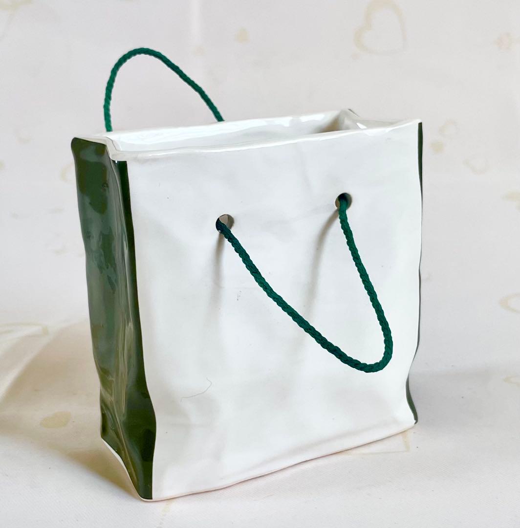 ★廃盤激レア品！Harrods 陶器小物入れ ハロッズバッグデザイン