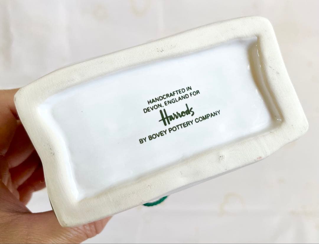 ★廃盤激レア品！Harrods 陶器小物入れ ハロッズバッグデザイン