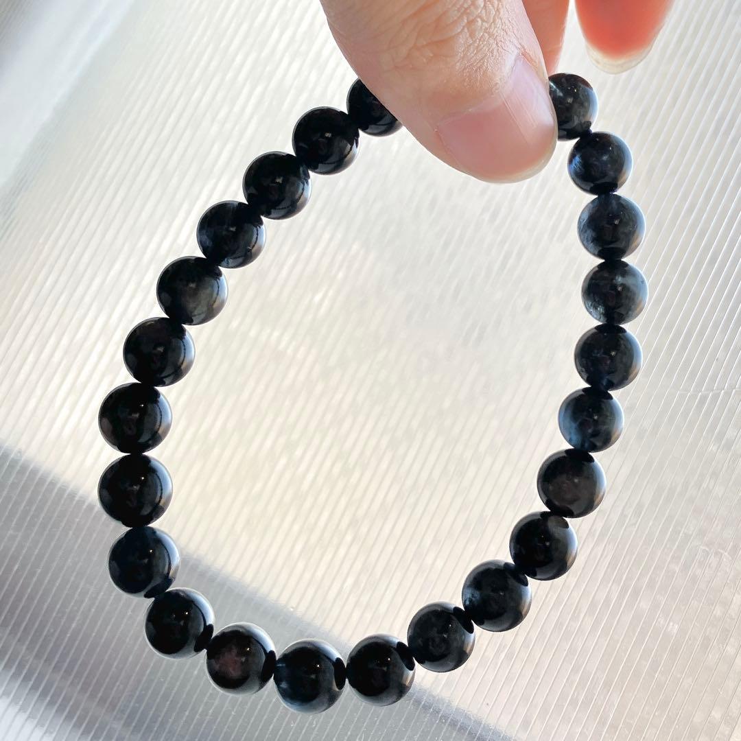 希少高品質！！！強シラー！ブラックスターアクアマリン ブレスレット
