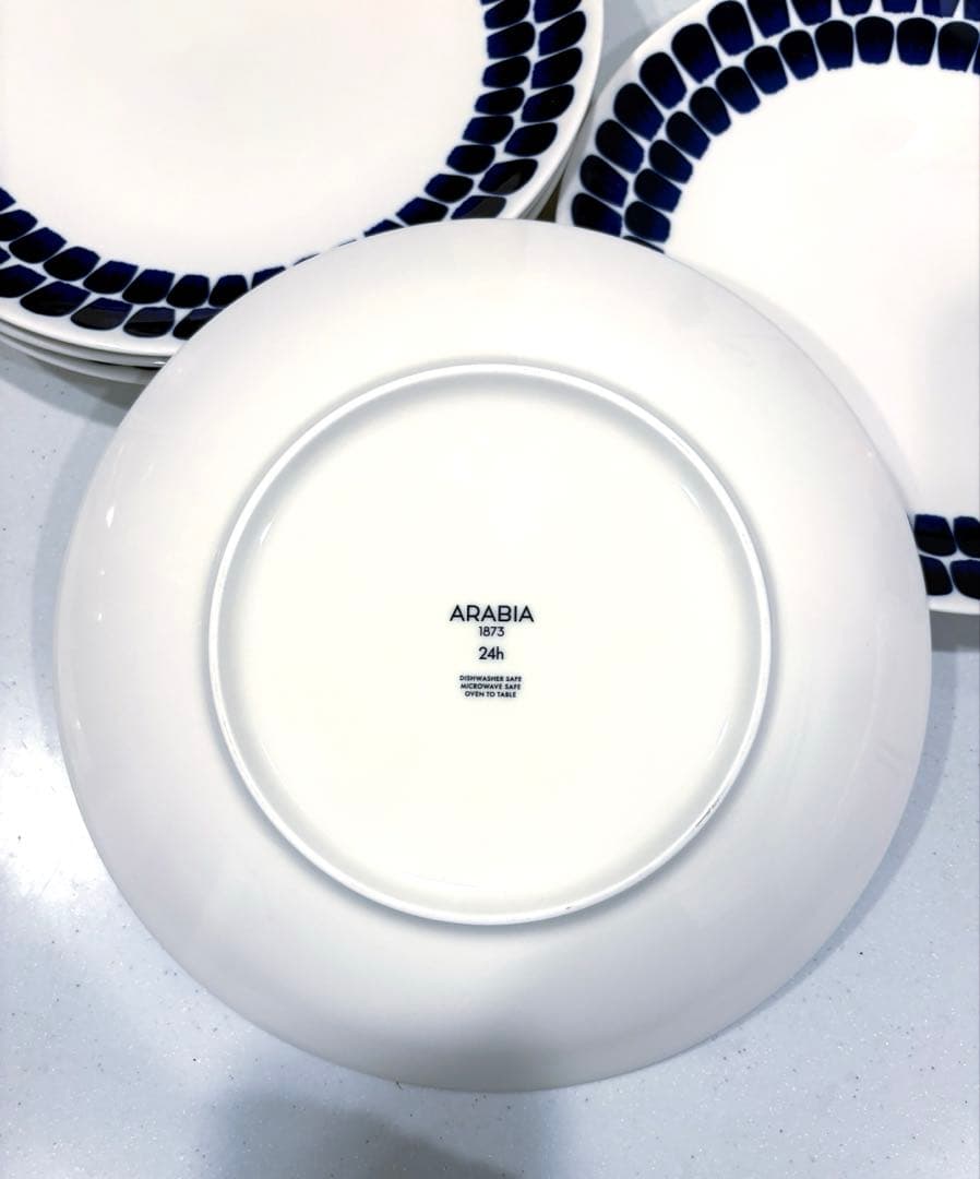 【5枚セット】　ARABIA 24hトゥオキオ プレート 26cm ブルー