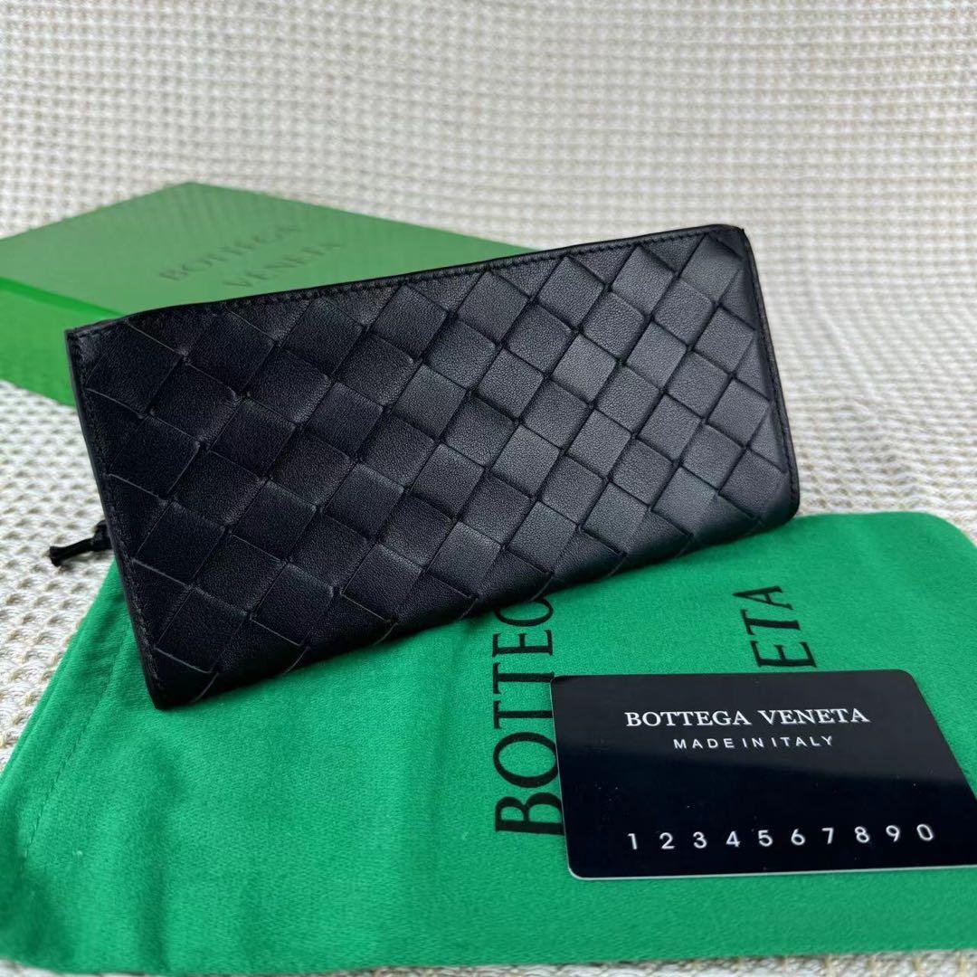 ノベルティ ボッテガヴェネタ 二つ折り長財布 ブラック